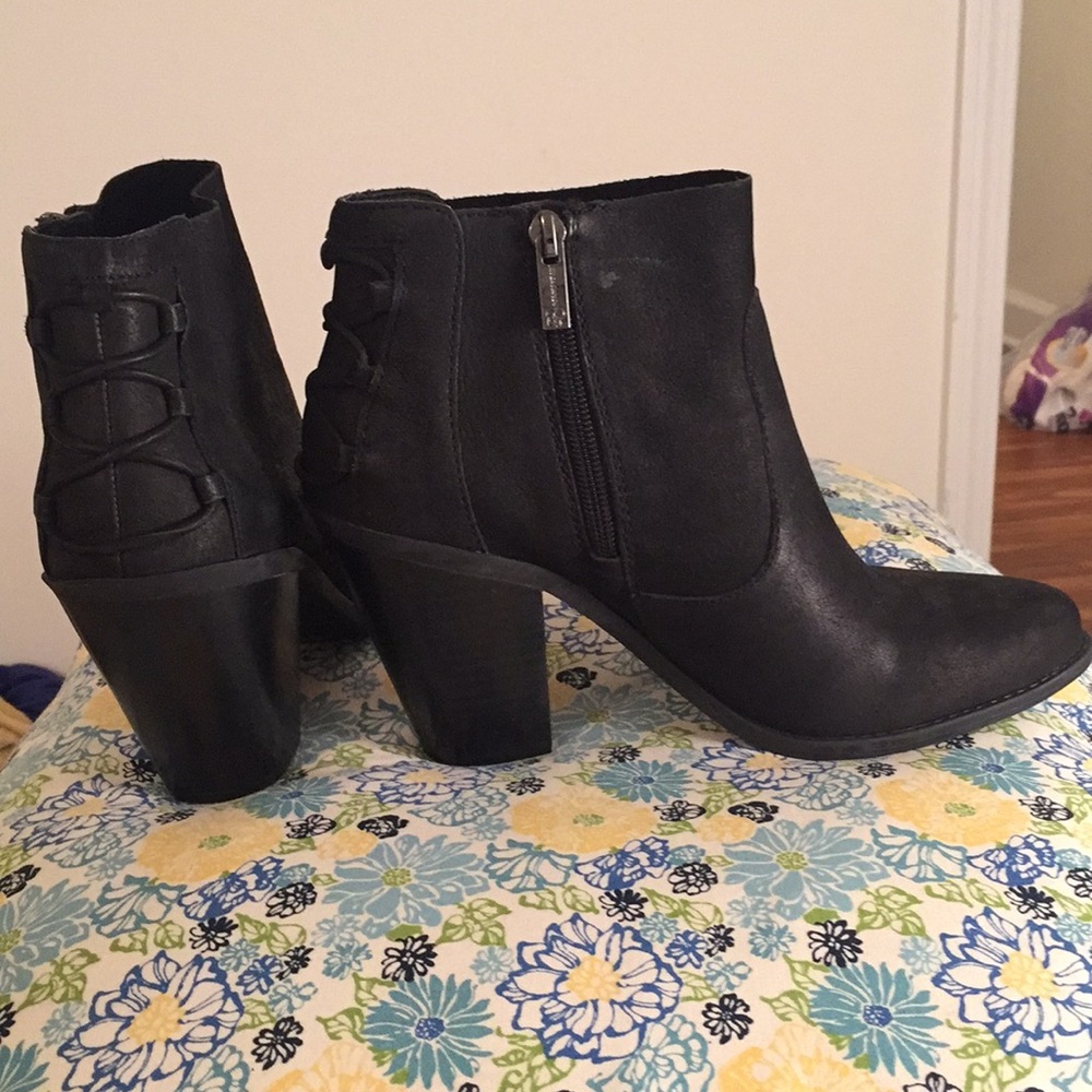 Jessica Simpson black leather booties